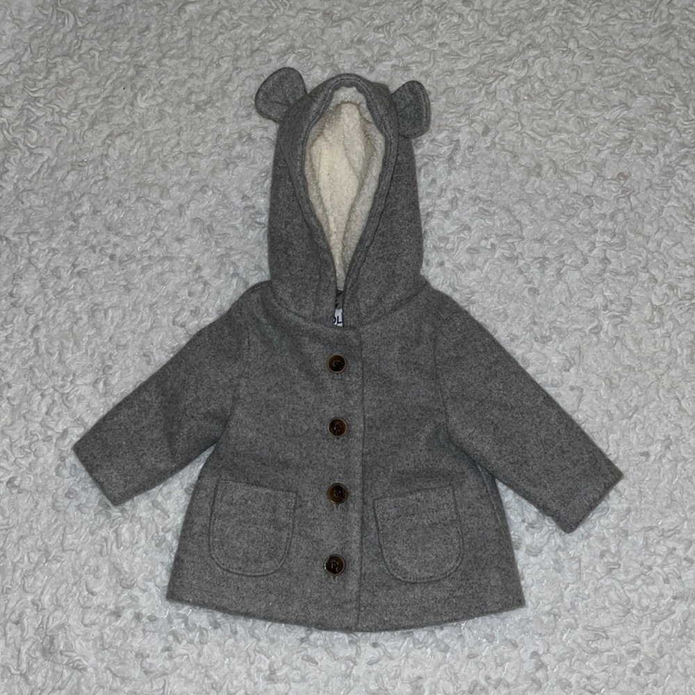 Old Navy wool style pea coat like new 0/3 months